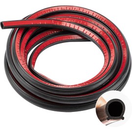 Fafada 4 m 15 x 15 mm Car Door Rubber Seal Profile Edge Protection D-Shape Black, 4m, Black 1 piece