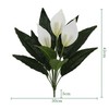 Spathiphyllum Artificial Plants with White Flowers, 2-Pack Green Leaves Artificial