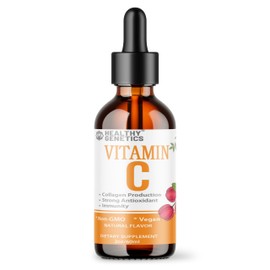 Healthy Genetics Vitamin C Supplement | Liquid Vitamin C Liquid Drops for Adults & Kids | Immune Support Supplement for Overall Health | Vegan | Non-GMO | Gluten Free | 2 Fl