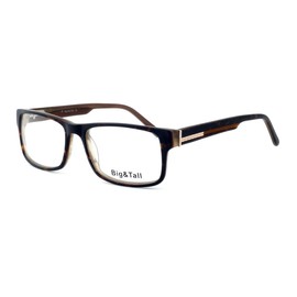Calabria Big&Tall 10 Rectangular Blue Light Blocking Reading Glasses +3.00 Tortoise Havana Brown Gold Men