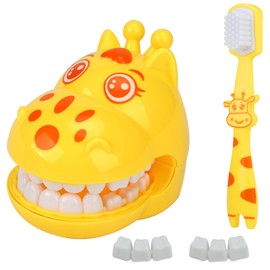 Ceonam Cartoon Giraffe Early Education Dental Toy Set - Cute Interactive Teeth Model with Toothbrush for Teaching Brushing, Toothbrushing Trainer, Teeth Development Tool for Baby Toddler Kids