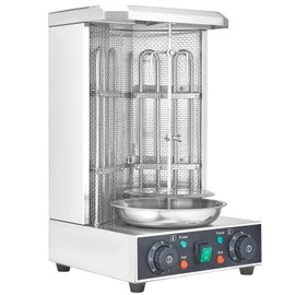 Happybuy Shawarma Grill Machine, 13lbs Capacity, 2-Burner Electric Vertical Broiler, 122℉-572℉ Gyro Rotisserie Oven for Chicken & Doner Kebab, Ideal for Home and Commercial Use