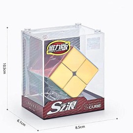 XMDCuber Speed Cube, 2x2 Speed Cube Magnetic Sticker Mirrorless Reflective Cube Shiny Magic Cube Puzzle 2x2x2