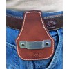 Low Profile Leather Tape Measure Holder with Belt Clip (Dark