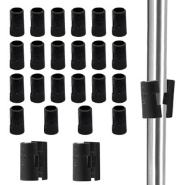 25 Pair 1/2 Inch Wire Shelving Shelf Lock Clips, Plastic Shelving Clips Replacement Black Sleeve Shelf Clips for Less Than 1/2 Inch Pole