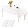 2 Pack Extra Thick White Plastic Tablecloth, 54in X 108in