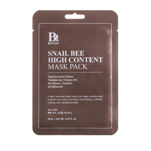 Benton Snail Bee High Content Mask 20g – Mascarilla Hidratante