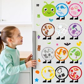 11 Packs Small Magnetic Decals for Kids Educational Color Recognition Magnet Decals Magnetic Colors Sorting Sets Refrigerator Stickers