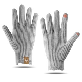 Thermal Gloves Womens -Winter Warm and Windproof Soft Fleece-Lined Wool Mittens for Women