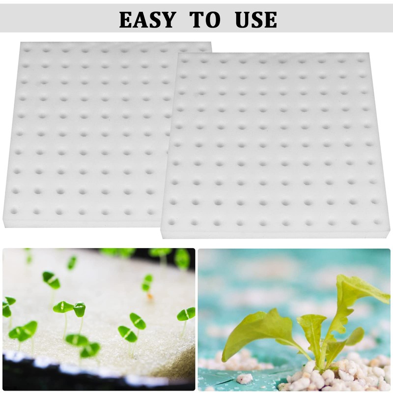 Eshylala 200 Pack Hydroponic Sponge Planting Tool Square Seedling Sponges