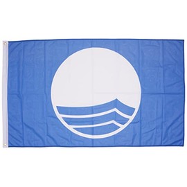 AZ FLAG - Blue Flag Beach Flag - 150 x 90 cm - Outdoor Use - Gazebo Blue Flag Made of Knitted Polyester with Plastic Rings - 170 g