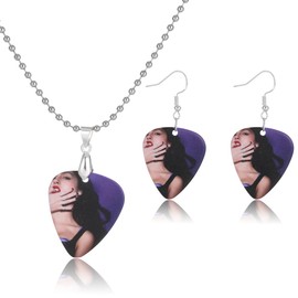 TUYRIEDSA GUTS Earrings Neckalce Set, Acrylic Purple Earrings Necklace,Album World Tour Merch Gift Earring Necklace Set, Concert Outfit for Women