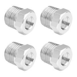 QZKJQDD Reducer 1/2 to 1/4 Inch, Pack of 4 Adapters 1/2 Inch to 1/4 Inch, Reducer, Stainless Steel Thread Fitting, Male Thread Female Thread Connections, Suitable for Industry, Pipes, Water etc