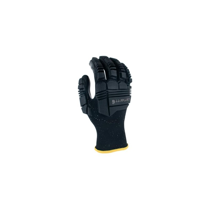 Carhartt Men's Knuckle Guard Nitrile Glove, Black, Large