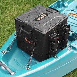 HLOGREE FlexCrate Kayak Fishing Crate with 4 Rod Holders, 13''x13''x13''