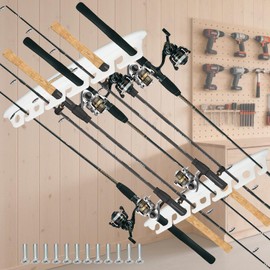 FEIMIRE Wall Mount HDPE Fishing Rod Holder for 11 Rods – Heavy-Duty Vertical Rod Rack with Thickened Design, UV & Corrosion Resistant Storage for Dock, Garage & Boathouse