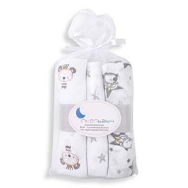 Interbaby 99980-31 Pack of 3 Gauze Muslin Cloths, Grey, 200 g