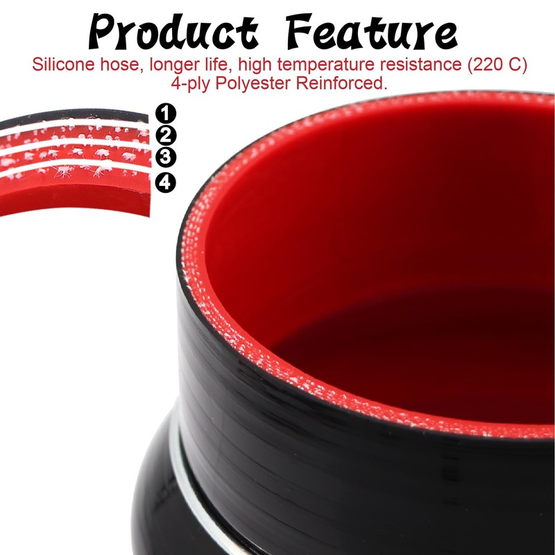 High Performance Straight Silicone Hump Coupler Reducer ID 4 to