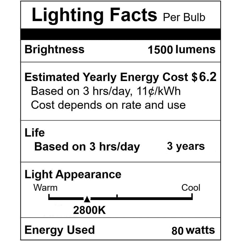 Vannise PAR38 Halogen Flood Light 80W 120V, High Output 1500LM