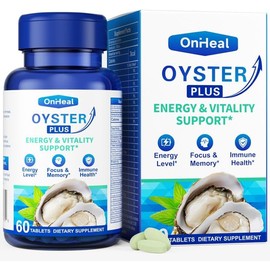Premium Oyster Supplement - Contains Oyster Powder 100% Natural Oyster Extract, Rich in zinc and Minerals, 500mg, boosts Immunity and Energy, Oyster Supplement for Men and Women, 60 Tablets (OH-ML)