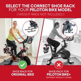 Deluxe Metal Shoe Hangers for Peloton Bike - Stable and Out of Way - Premium Accessories for Peloton Bike - Does NOT fit Peloton Bike+ - Holds 2 Pairs of Peloton Shoes (2-Pack)