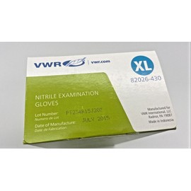VWR Nitrile examination gloves Powder-Free (100 gloves) XL