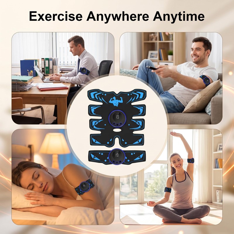 Ruwnii 24pcs Ems Muscle Stimulator, Ab Electronic Trainer with 8