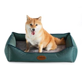 Tidore Orthopedic Dog Beds for Medium Dogs, Durable Egg Crate Foam Sofa Dog Bed wit Washable Removable Cover,Waterproof Lining,Pet Bed for Large Dogs (Olive Green, 26.4" L x 21.7" W x 6.2" Th)