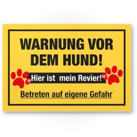 Komma Security Warning before the dog sign - here is my territory sign weatherproof dog sign garden gate driveway gate the front door sign deterrence warning sign burglary protection