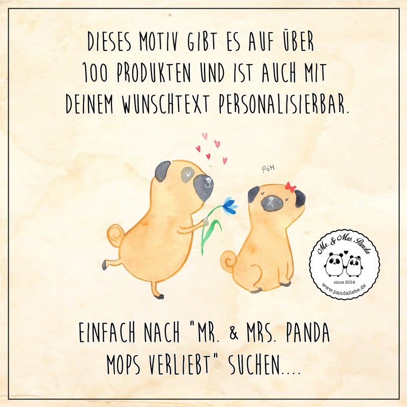 Mr. & Mrs. Panda Toiletry Bag Pug in Love, brown,