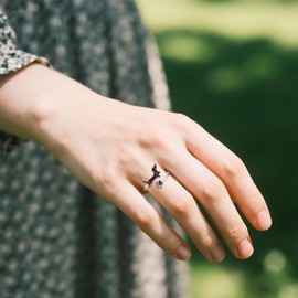 Dackel Ringe Sterling Silber Hund Verstellbar Ringe Dackel Schmuck Geschenk für Damen Frauen