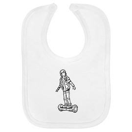 Azeeda 'Boy On Electric Hoverboard' Soft Cotton Baby Bib (BI00057327)