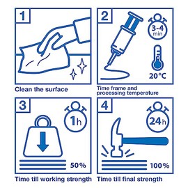 WEICON WEICON Epoxyd-Minutenkleber 24 ml, 5 Minuten Epoxi, Epoxidkleber 2K, transparent