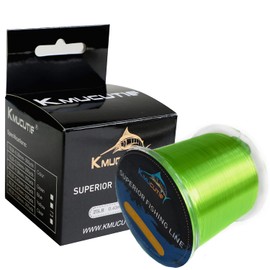 kmucutie Fishing Line, Monofilament Fishing Line 300 Yds Ultimate Strength, Shock Absorber, Suspend in Water, Knot Friendly - Mono Fishing Line 10-40LB (Green, 15LB/0.33MM/300YDS)