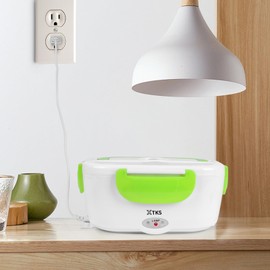 XTKS Electric Lunch Box 110v Heated Lunch Box Electric Heating Lunch Box Food Heater Warming Bento Box for Home & Office Use（green）