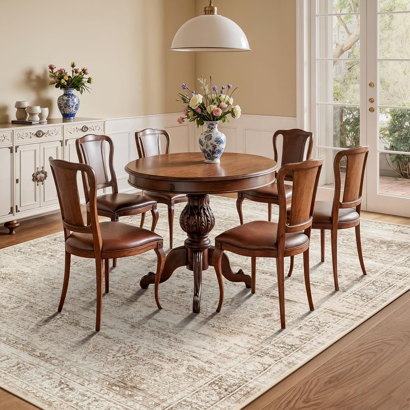 Lofus 5x7 Area Rug for Living Room,Beige Washable Area Rugs