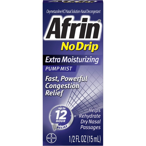 Afrin No Drip Extra Moisturizing 12 Hour Nasal Congestion Relief
