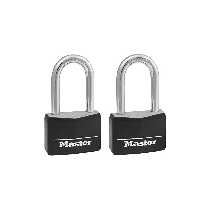 Master Lock Padlock, Covered Aluminum Lock, 1-9/16 in. Wide, Black,