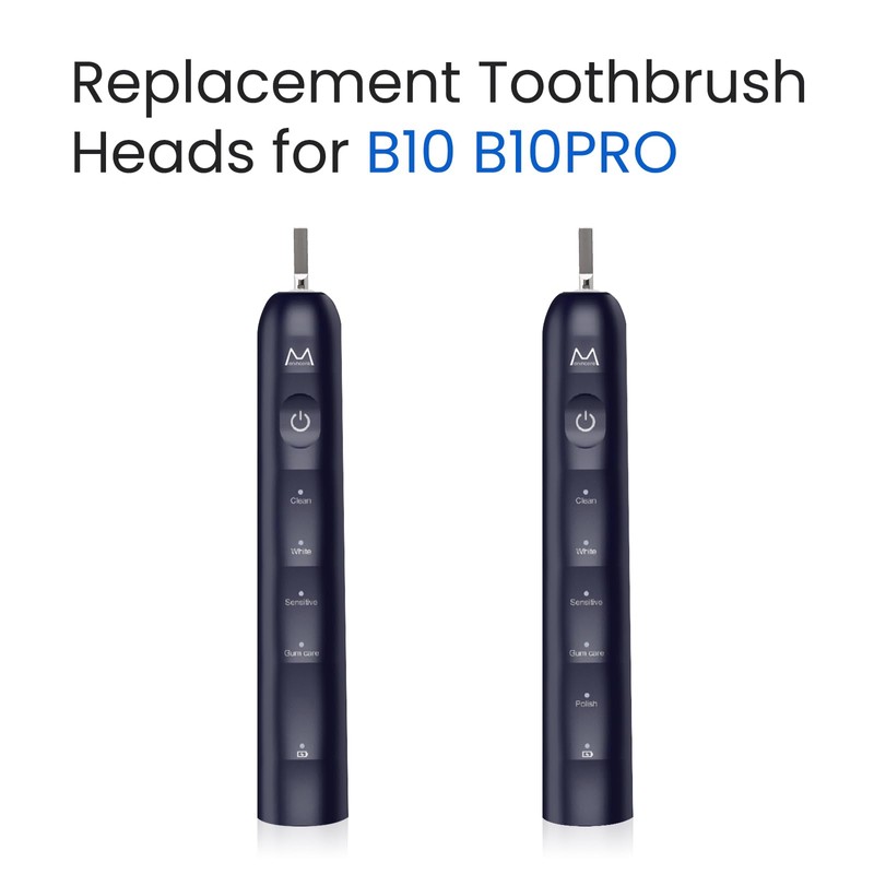 Marlincare B10PRO Replacement Electric Toothbrush Heads, Midnight Blue