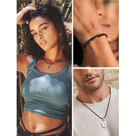 U7 Black Choker Necklace For Men Women 2mm Wide Woven Wax Rope Necklace For Pendant Length 26 Inch