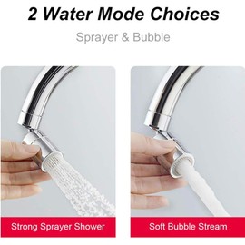 Aireador de grifo Grifo giratorio de 360 grados Aireador de pulverización Grifo de cocina Boquilla de ahorro de agua Pulverizador Gran ángulo Lavabo de baño Extensor de alargamiento de doble función