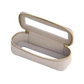 Popvibe Clear Makeup Bag Travel Cosmetic Case Transparent Toiletry Bag with Zipper, Portable Make Up Organizer Traveling Compact Car Bag for Essentials, Stone, Slim