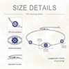 SHEAISRS Evil Eye Bracelet Sterling Silver Blue Cubic Zirconia Chain