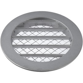 HVAC OV 4"" Inch Round Aluminum Industrial Vent - Air Vent Louver - Soffit Grille Cover - Built-in Aluminum Screen - HVAC Ventilation, Uncoated