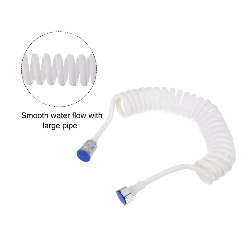 sourcing map Spring Flexible Shower Hose, 3Meter/118inch Flexible Telescopic Shower