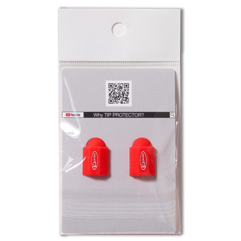 KAMUI Billiard Cue Tip Protector 2-Pack Leather Burnisher (Red)