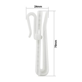 sourcing map Curtain Hooks Plastic Adjustable Depth Pinch Pleat Locking Curtain Tape Clip Hook for Window Curtain, Door Curtain and Shower Curtain 10 Pcs