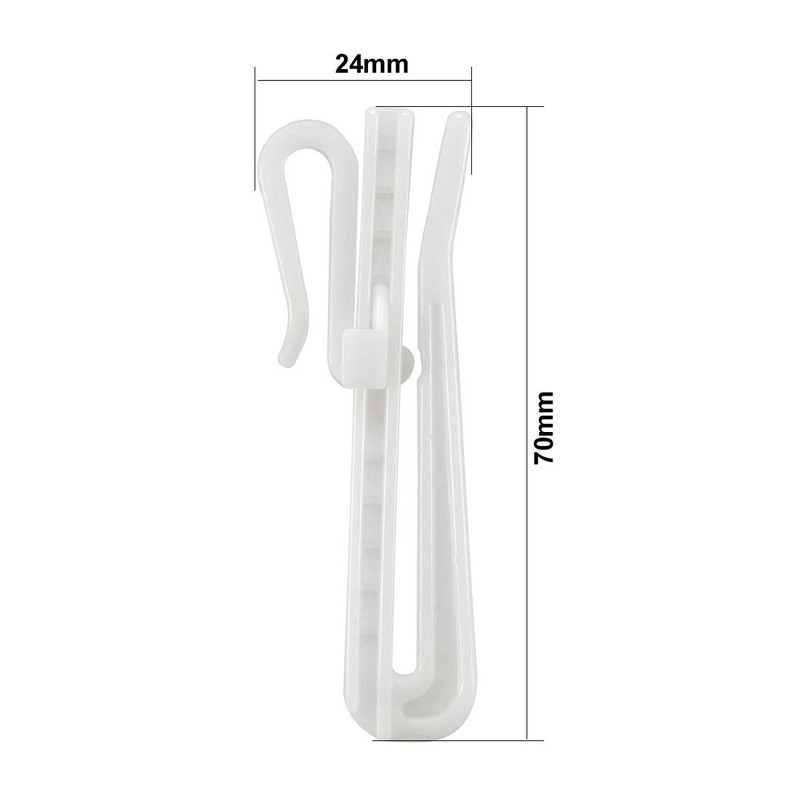 sourcing map Curtain Hooks Plastic Adjustable Depth Pinch Pleat Locking