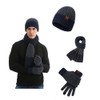 3 Piece Men's Beanie Hat Scarf and Touch Screen Gloves