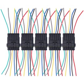 5Pcs Way Car Electrical Connector Waterproof Antiflaming Resilient Antioxidant Automotive Wire Connector6P